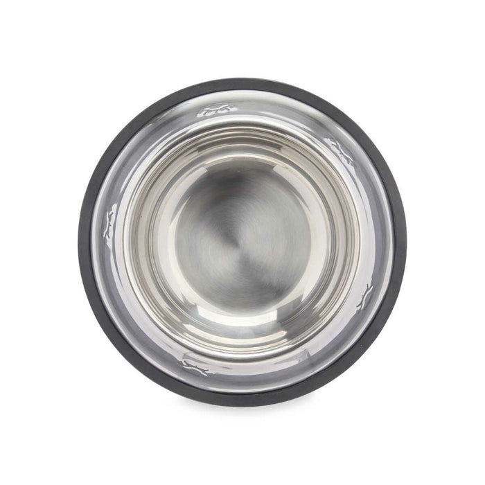 Dog Feeder Silver Grey Rubber Metal 22 x 6 x 22 cm 12 Units