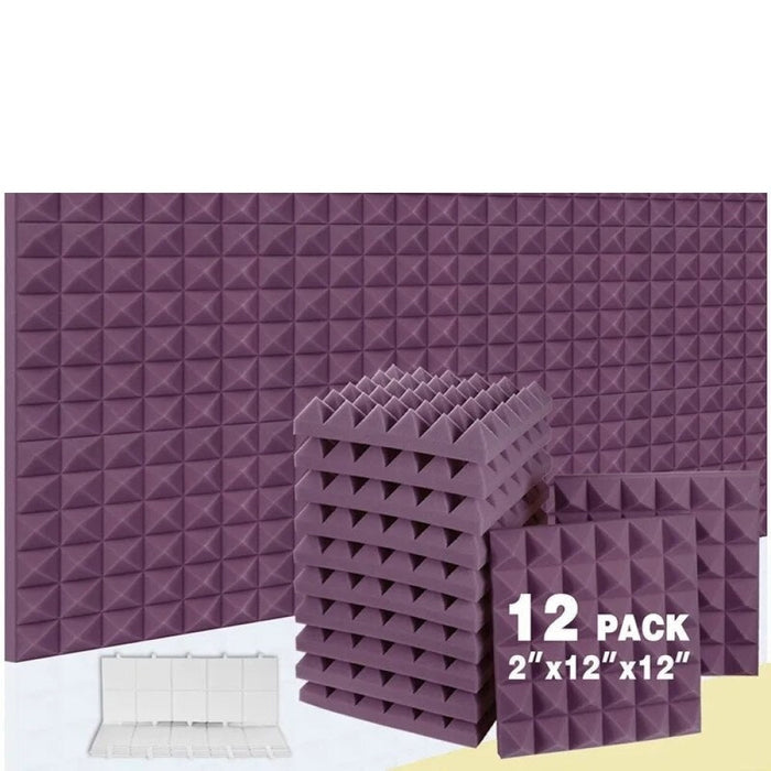 Foam Soundproofing Phonoabsorbing Panels 12 Pcs Wall Decal For Music Door Isolation Acoustic Insulation Sound-absorbing Material