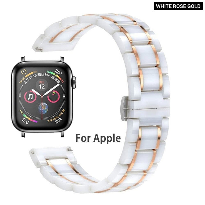 Stainless Steel Buckle Ceramic Strap for Apple Watch