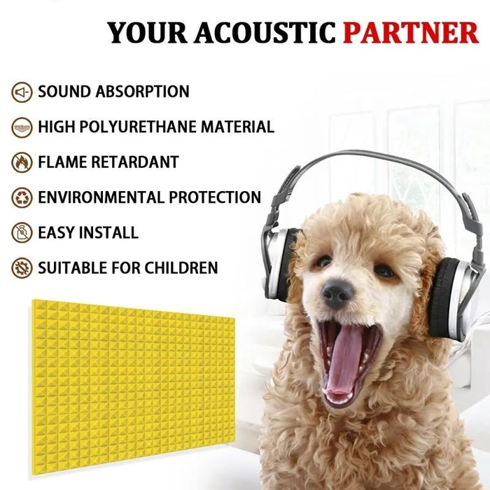 Studio Acoustic Foam Panels Sound Absorbing 12 Pcs Panel For Music Studio Wall Soundproof Home Decoration