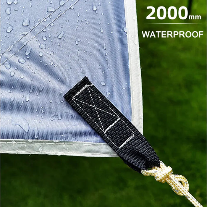 5.2x4.5m Large Silver Coating Tarp Waterproof Hexagonal Awning Camping Outdoor Shade Tarpaulin Tent Shelter Sunshade Flysheet