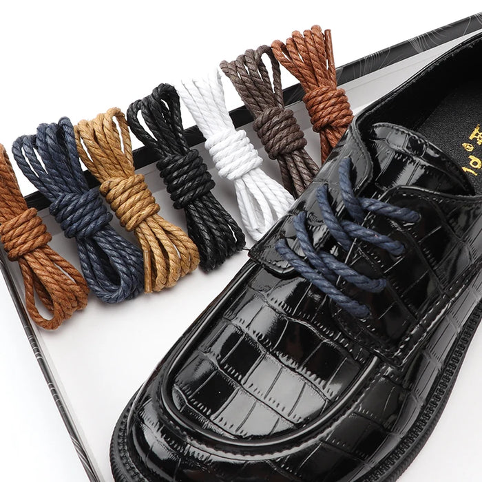 1Pair Leather Round Waterproof Waxed Cotton Oxford Boots Shoe Laces 60/80/100/120/140/180Cm Length