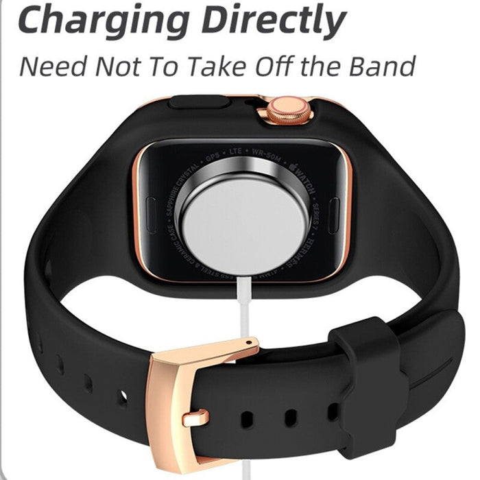 Metal Frame silicone Strap for Apple Watch