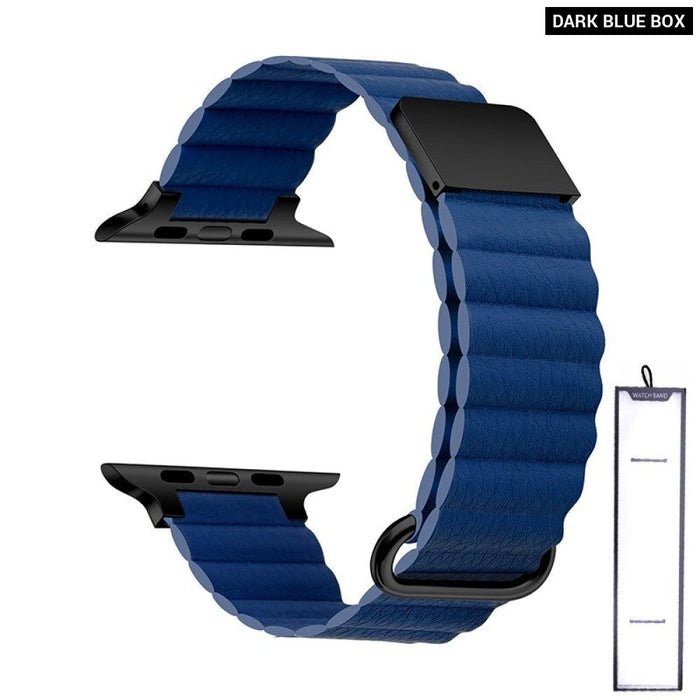 Leather Loop Magnetic Bracelet Strap For Apple iWatch