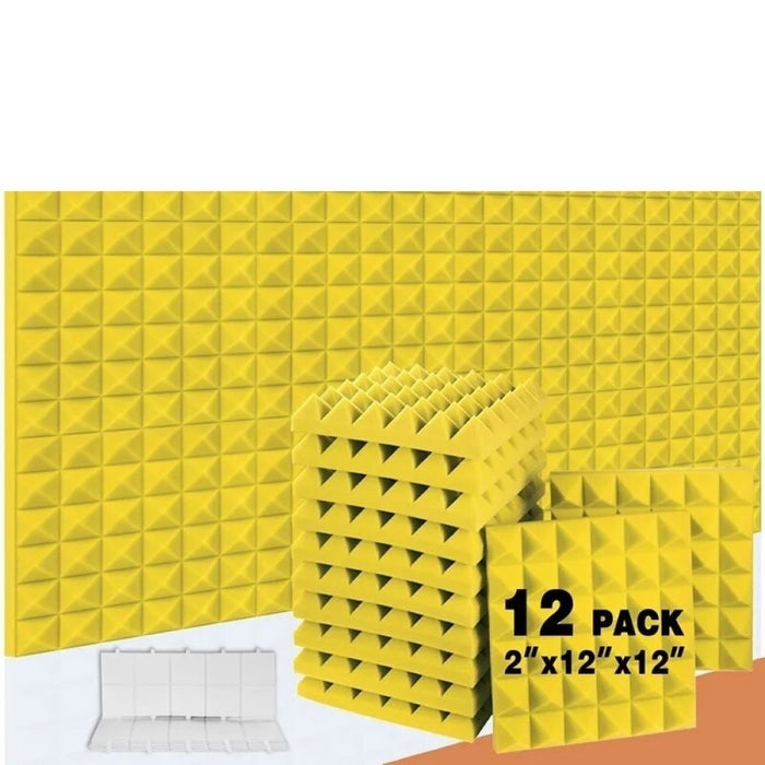 Studio Acoustic Foam Panels Sound Absorbing 12 Pcs Panel For Music Studio Wall Soundproof Home Decoration