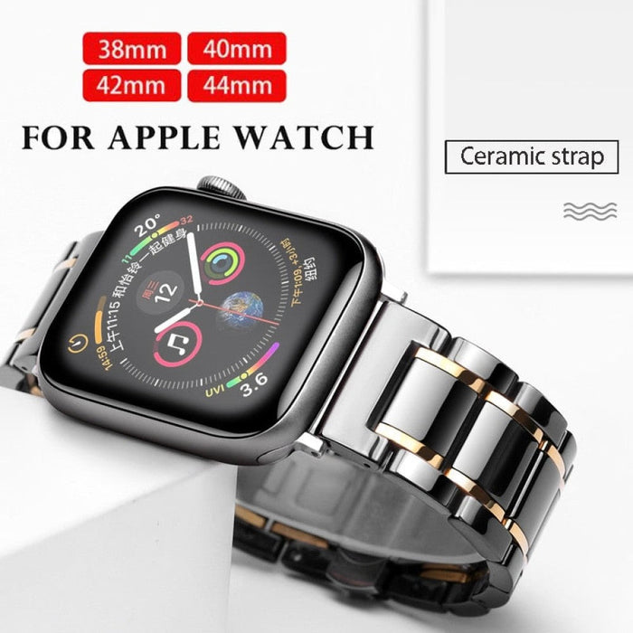 Stainless Steel Buckle Ceramic Strap for Apple Watch