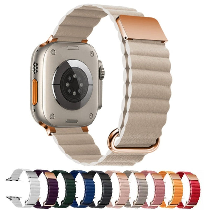 Leather Loop Magnetic Bracelet Strap For Apple iWatch