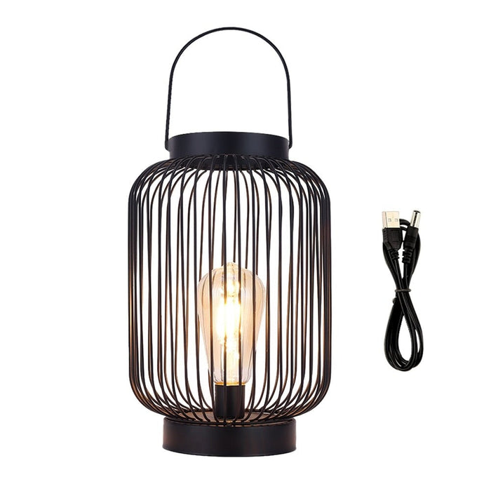 Metal Cordless Battery Powered Hanging Lamp with 1M USB Power Connection for Home Decor