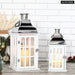 2pcs Wooden Hanging Candle Lantern With Stainless Steel