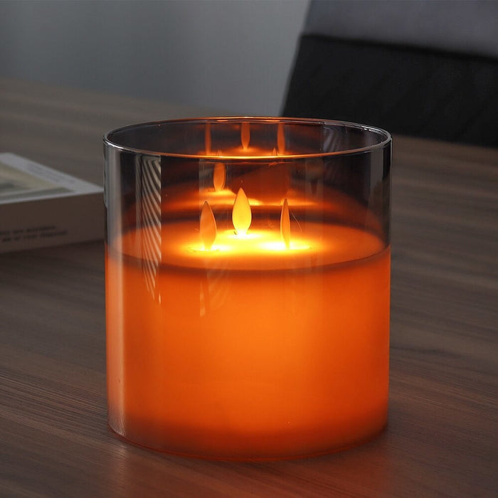 3 Wick Battery Powered Flameless LED Candle For Wedding Party Home Decor