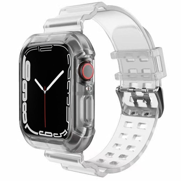 Silicone Transparent Correa Sport Rubber Strap For Apple Watch