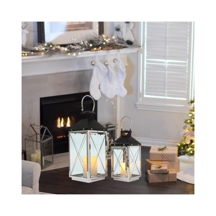 2pcs Stainless Steel Retro Hanging Candle Lanterns