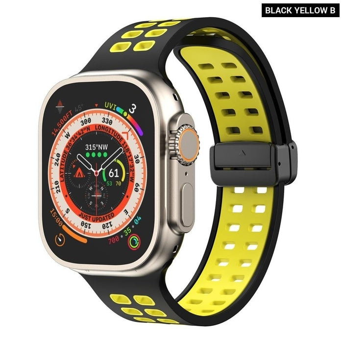 Silicone Magnetic Buckle Strap For Apple Watch