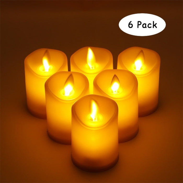 6Pcs Battery Powered Flameless LED Candles With Wick