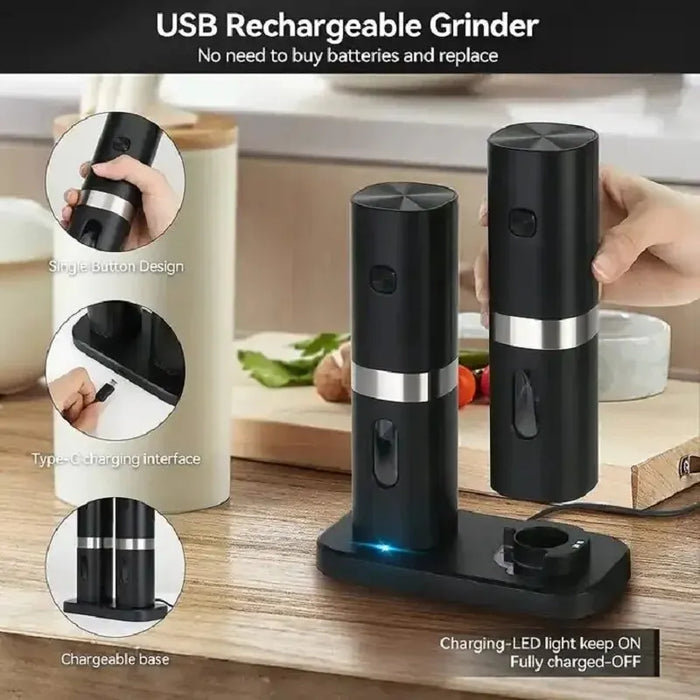 Rechargeable Electric Salt And Pepper Grinder Set Collection