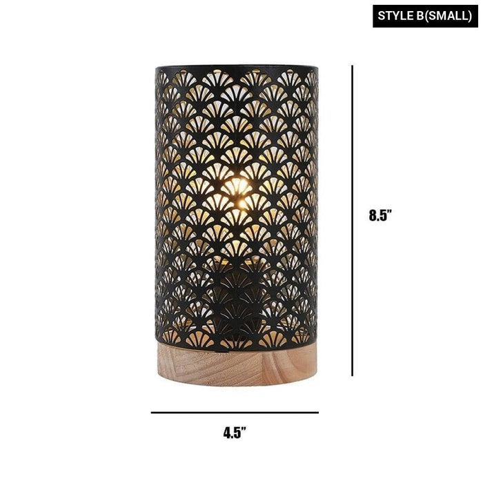 Fan Pattern Hollow Warm Light Table Lamps For Wedding Home