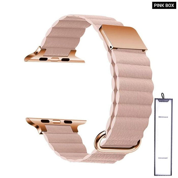 Leather Loop Magnetic Bracelet Strap For Apple iWatch