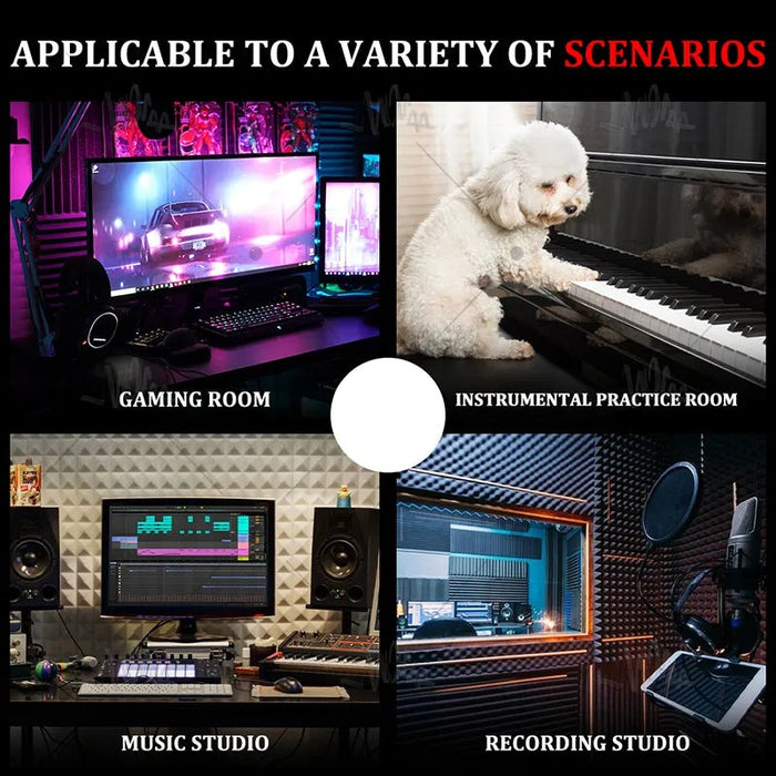 Soundproofing Acoustic Foam Sponge Pad 12 Pcs Wall Decal For Music Door Isolation Acoustic Insulation Sound-absorbing Material