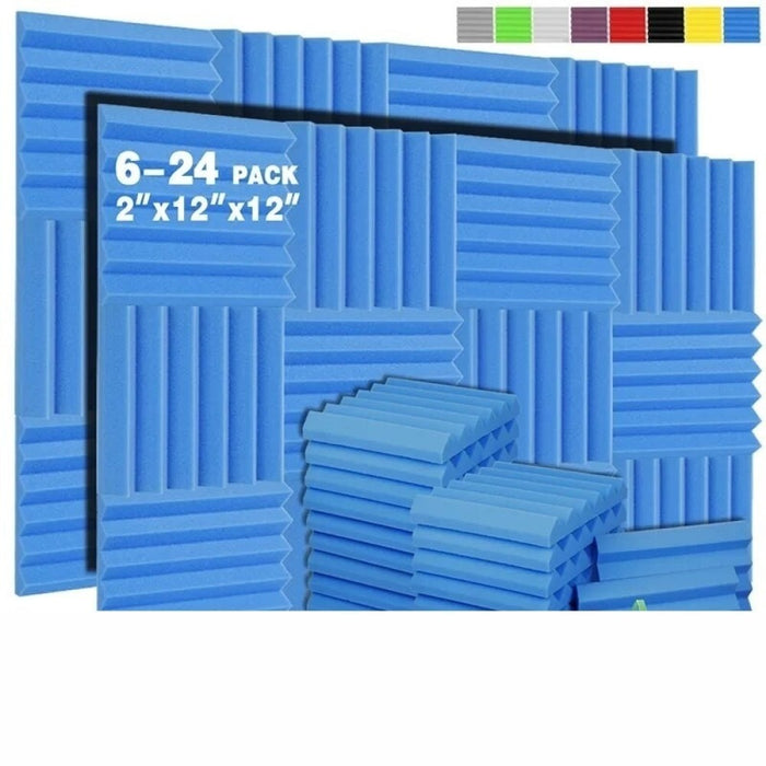 Acoustic Foam Panels Wedges Sound Proof Foam Panels 6-24 Pack High Density Foam Fire Resistant Studio Foam