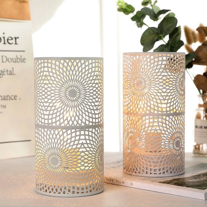 2 Pack Modern Nordic Cylinder Night Light Candle Holder for Bedroom