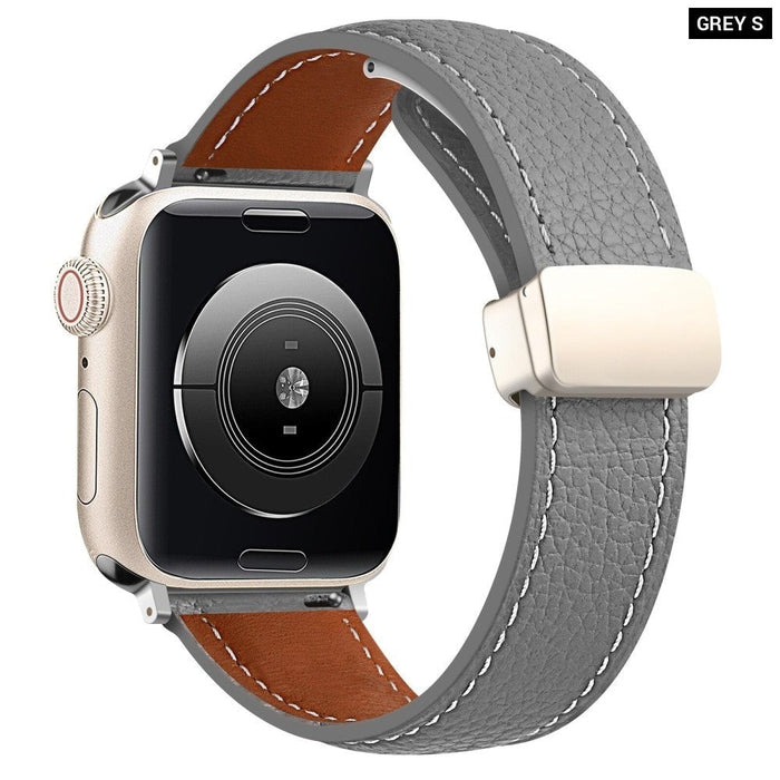 Geniune Leather Magnetic Buckle Strap For Apple Watch