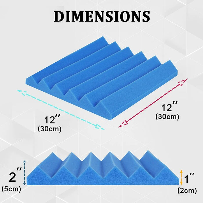 Acoustic Foam Panels Wedges Sound Proof Foam Panels 6-24 Pack High Density Foam Fire Resistant Studio Foam