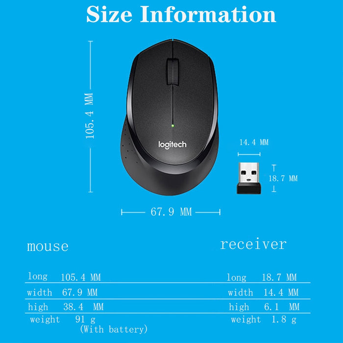 Logitech M330 Wireless Mouse Ergonomic 1000DPI Bluetooth Mouse Multi-mode Rechargeable Silent Optical Mouse for PC Laptop Mice