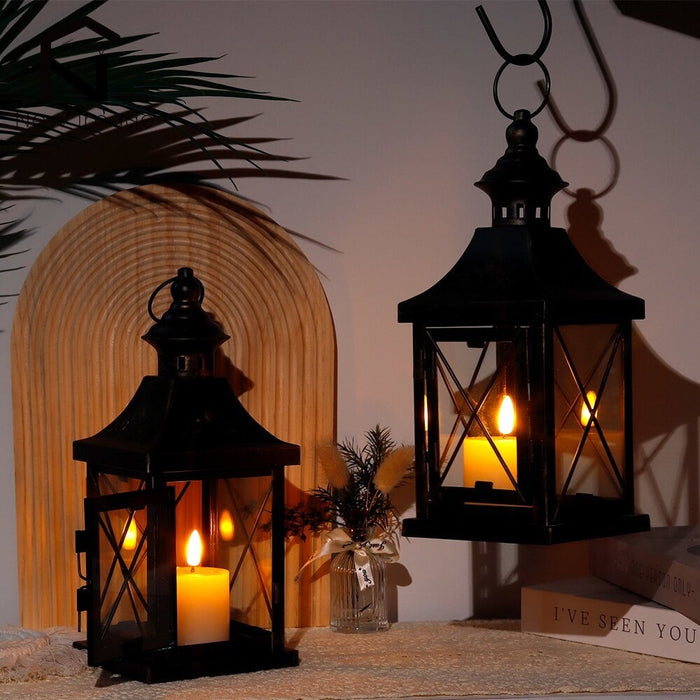 Small Metal Candle Holder Hanging Lantern for Bedroom Living Room