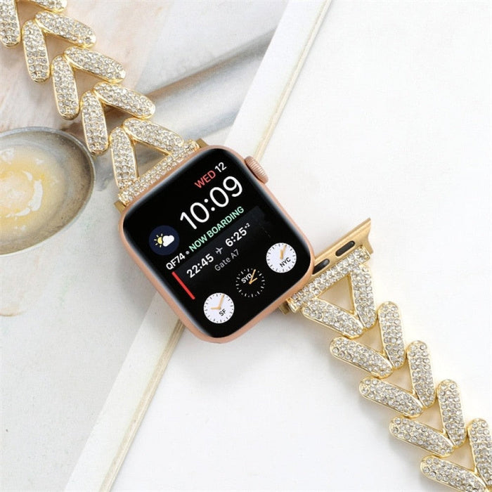 Diamond Steel Luxury Chain Strap Case Bracelet for iWatch