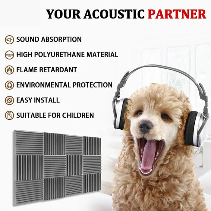 Noise Sound-absorbing Foams Grey 6/12/24 Pcs Studio Acoustic Soundproof Sheet Ktv Room Acoustic House Isolation Door Wall Panel