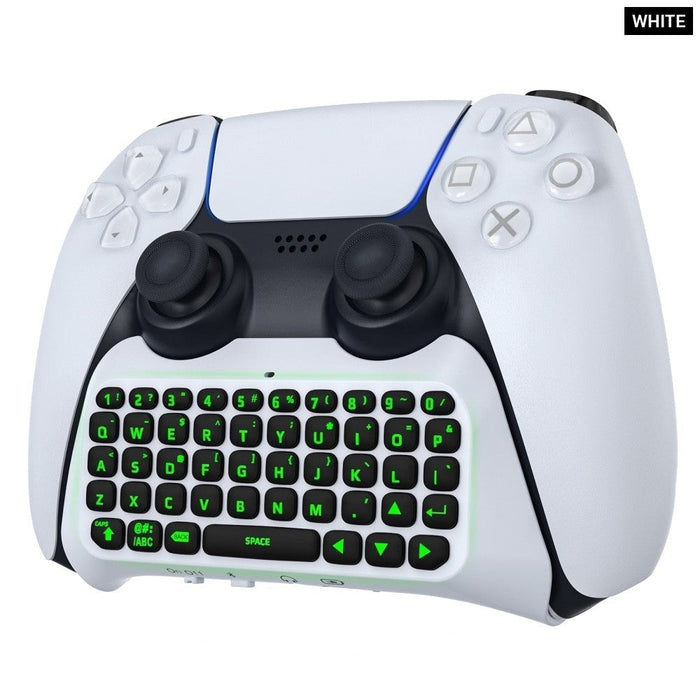 Bluetooth Wireless Mini Keypad Chatpad for Playstation 5 with Green Backlight, Built-in Speaker