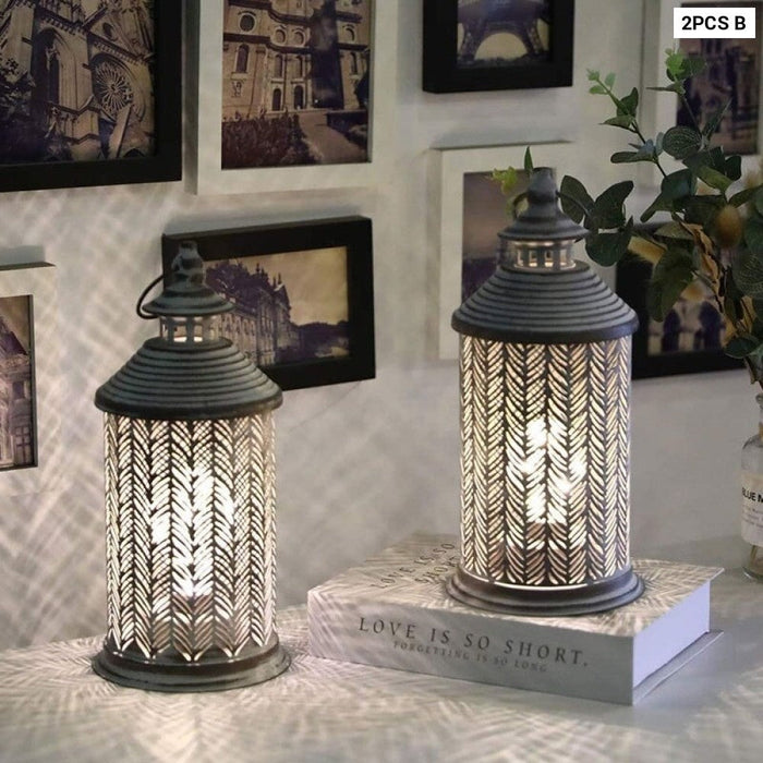 2Pcs Battery Powered Hanging Table Lamp With Edison Style Bulb for Outdoors Indoors Home Decor