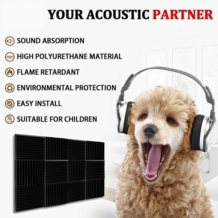 Sound Absorbing Wall Panels 12 Pcs Sound Proof Insulation Studio Acoustic Foam Panels Ktv Room House Isolation Noise Sponge Foam