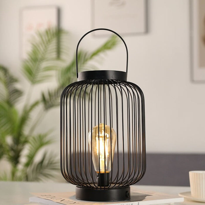 Metal Cordless Battery Powered Hanging Lamp with 1M USB Power Connection for Home Decor