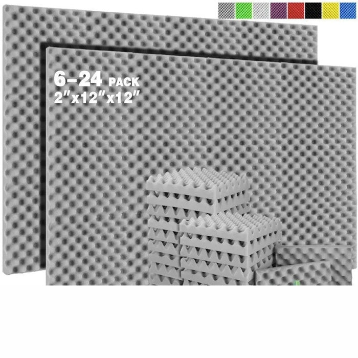 Acoustic Foam Wedges Absorbing Noise 6/12/24pcs Egg Crate Panels Acoustic Foam Sound Proof For Home Office Recoding Studio Panel