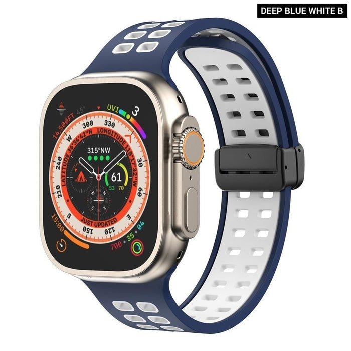 Silicone Magnetic Buckle Strap For Apple Watch