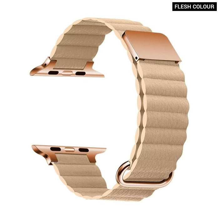 Leather Loop Magnetic Bracelet Strap For Apple iWatch