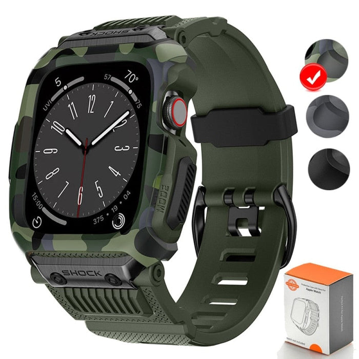 Drop-Resistant Waterproof Camouflage Sport Case Strap For Apple Watch