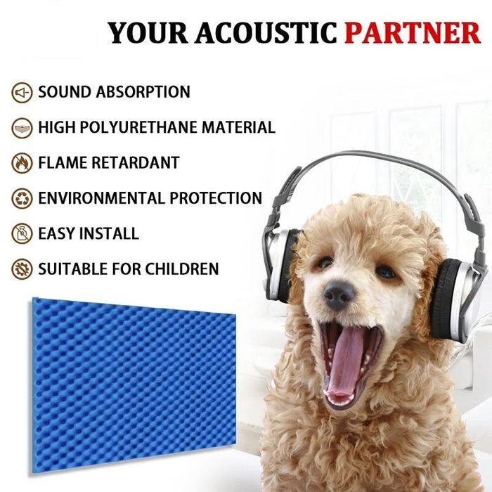 Sound Panels Wedges Soundproof Foam Padding 12pcs Egg Crate Panels Acoustic Foam Sound Proof Wall Tiles For Recoding Studio