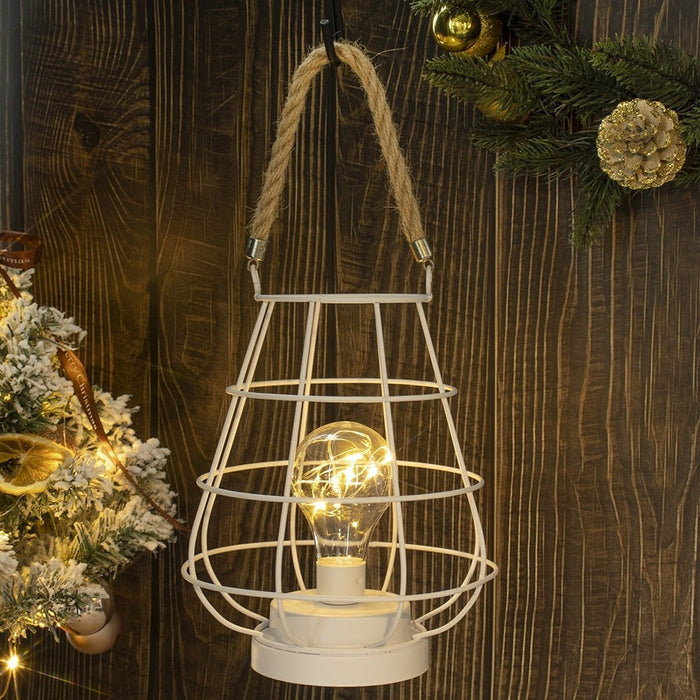 Battery Powered Decorative Cage Bulb Lamp With Bulb for Weddings Parties Home Decor