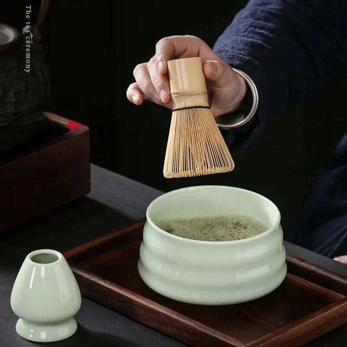 4Pc Japanese Matcha Set: Safe Bamboo Whisk Teaspoon Tea Sets & Tools