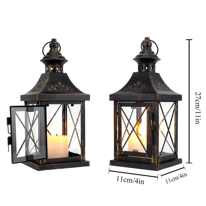 Small Metal Candle Holder Hanging Lantern for Bedroom Living Room