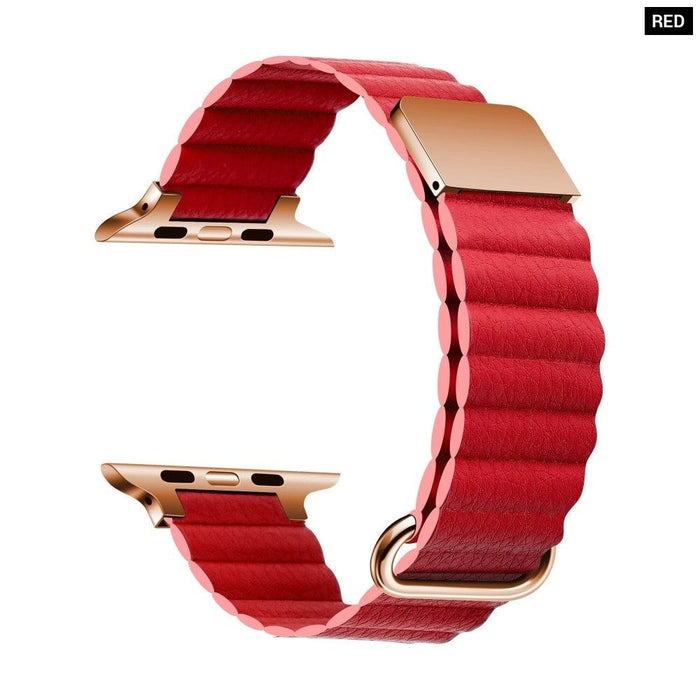 Leather Loop Magnetic Bracelet Strap For Apple iWatch