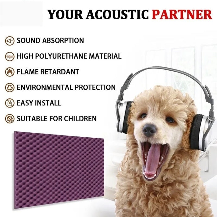 Wall Soundproofing Panels Large 6/12/24pcs Egg Crate Panels Acoustic Foam Sound Proof Wall Tiles For Home Office Recoding Studio