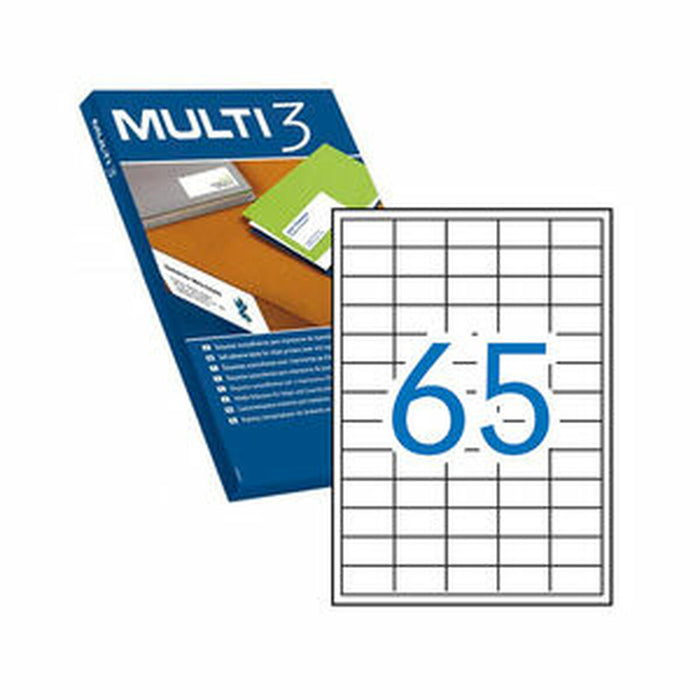 Adhesive Labels By Multi 3 500 Sheets 38 x 21 Mm White