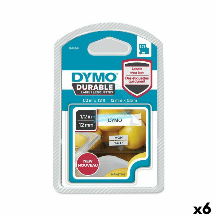 Thermal Transfer Ribbon By Dymo 12 x 6 Mm Black White Units