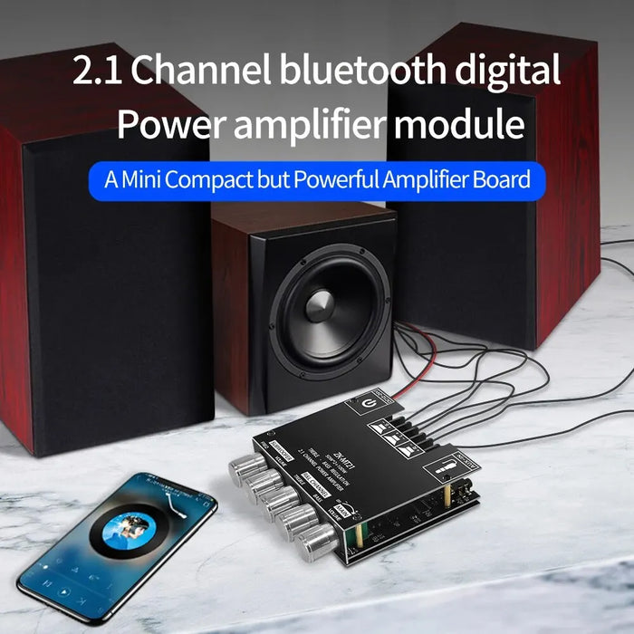 Zk Mt21 Bluetooth 5.0 2.1 Subwoofer Amplifier Board 50W X 2+100W Power Audio Stereo Bass Amp Aux