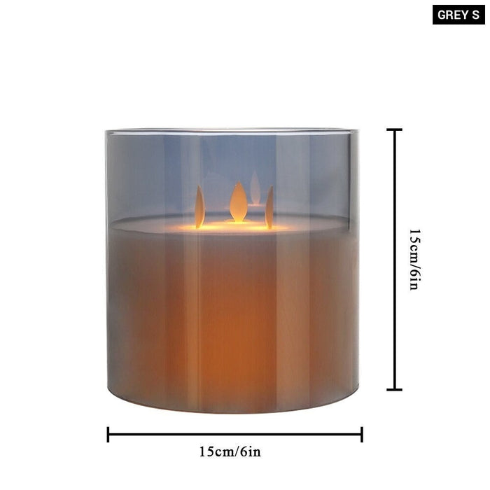 3 Wick Flameless Battery Operated LED Candles For Home Wedding Party