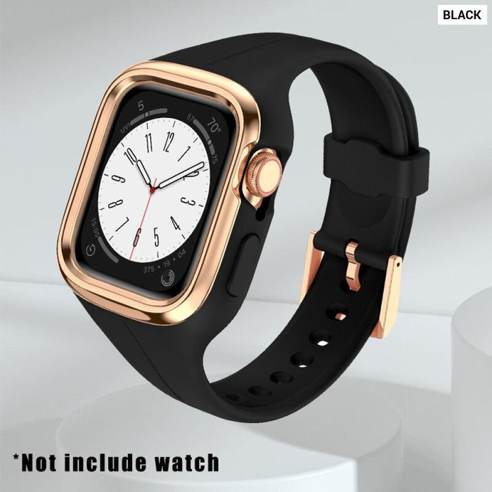 Metal Frame silicone Strap for Apple Watch