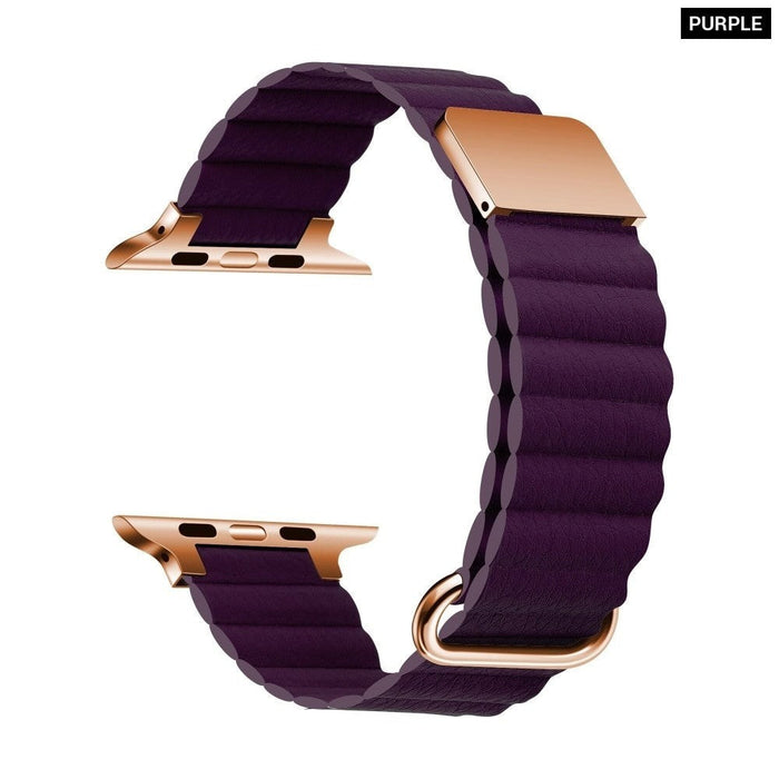 Leather Loop Magnetic Bracelet Strap For Apple iWatch